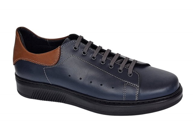 Pantofi casual barbati din piele naturala Cairo 5 Bleumarin GKR23XBL